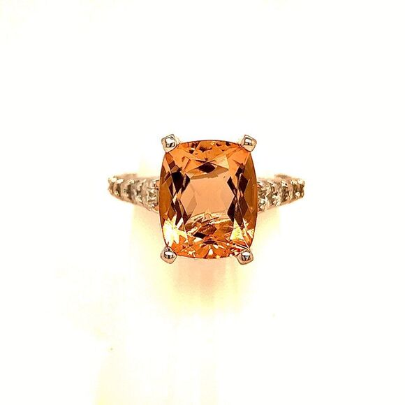 Natural Morganite Diamond Ring Size 6.25 14k Gold 5.26 TCW Certified $6,950 215 - Picture 11 of 15